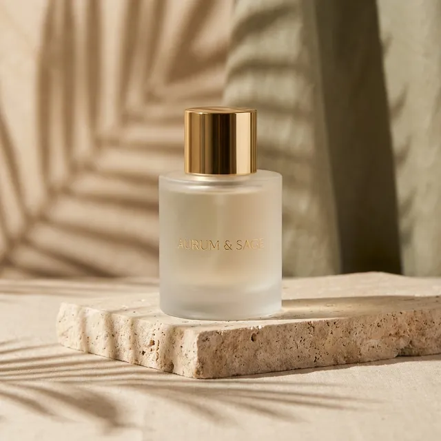 AI-generated perfume bottle product shot